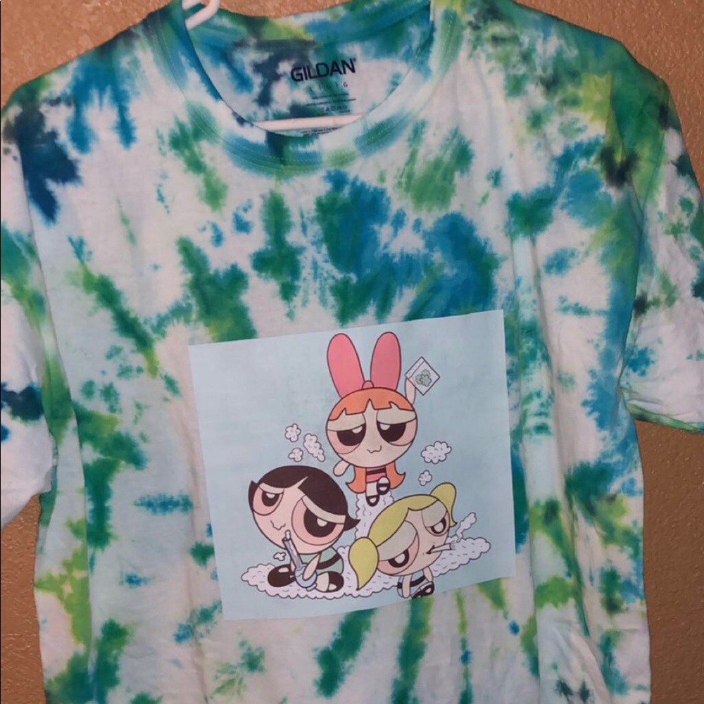 Blue /green /yellow tie dye tshirt